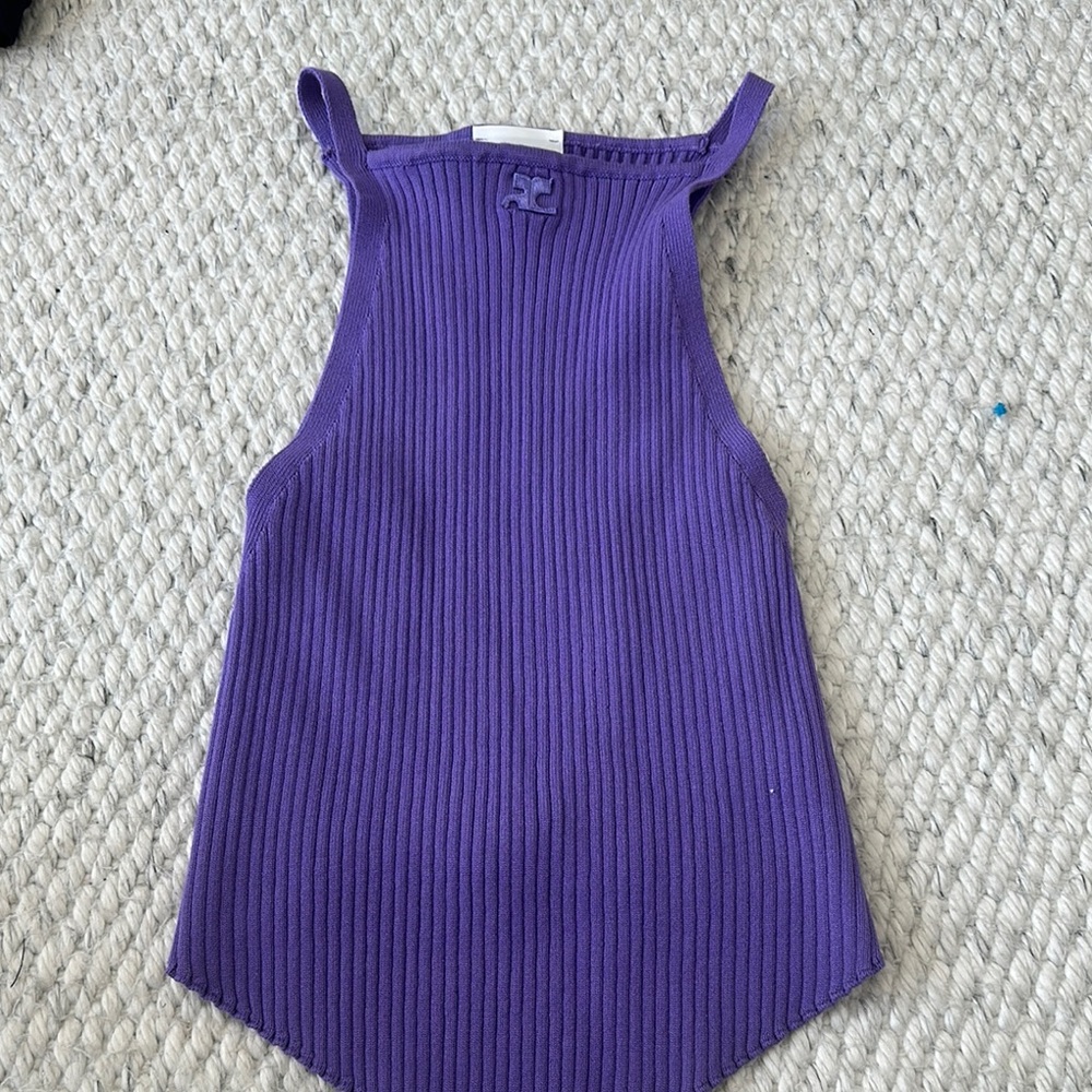 Purple Ribbed Women's Top courregues